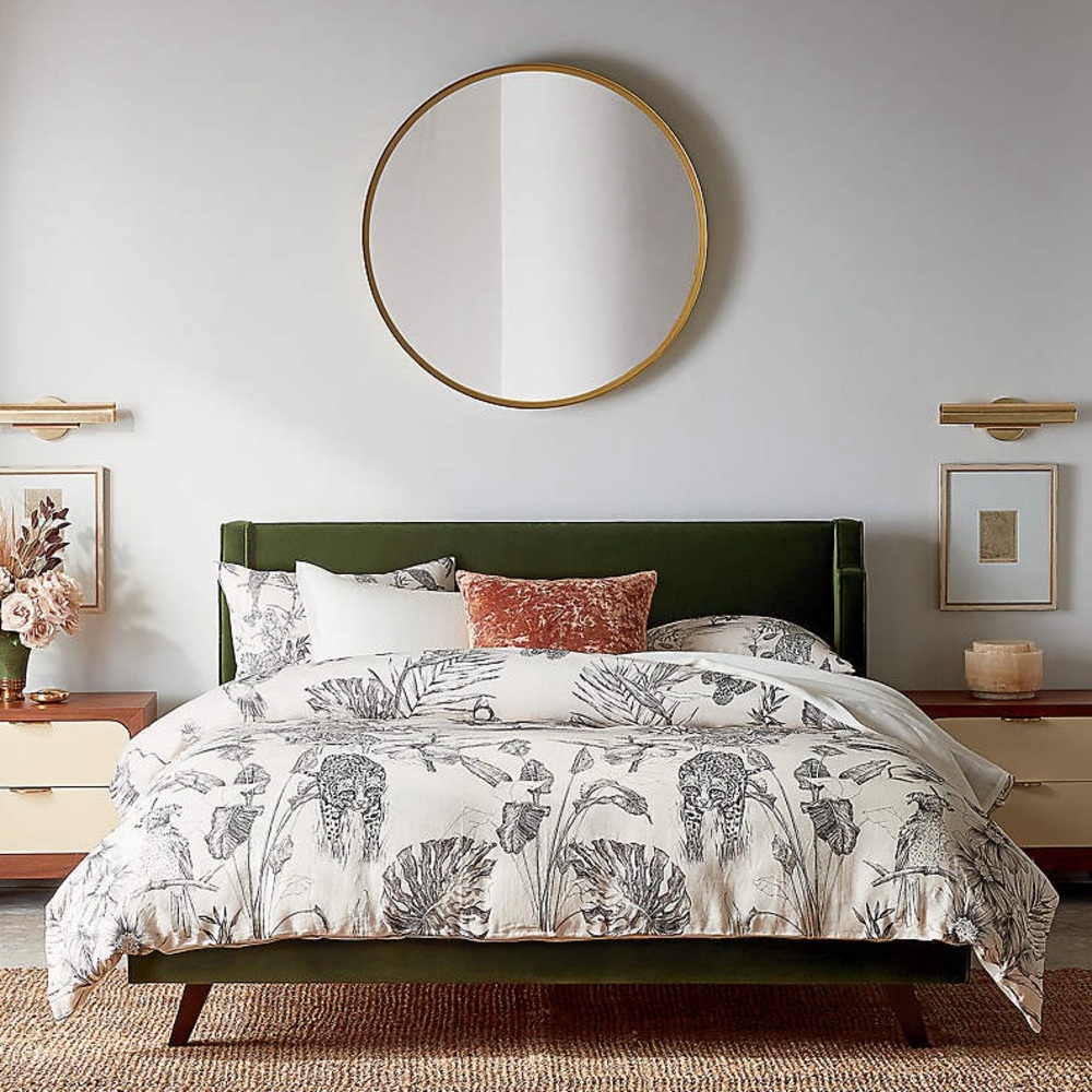 King SET || MIDNIGHT JUNGLE LINEN KING DUVET COVER and pillow cases